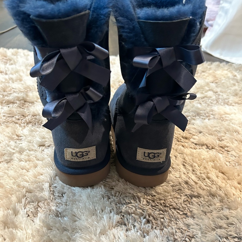UGG Navy Blue Boots with Bows